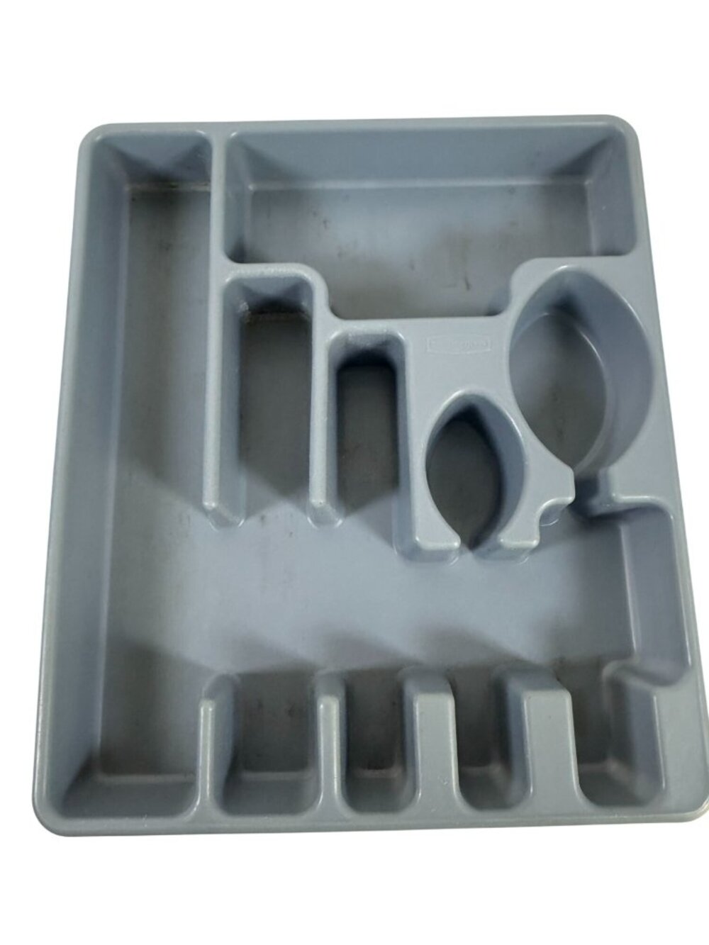 Rubbermaid Slate Blue Gray Plastic Silverware Drawer Organizer Tray 6 Compartmen